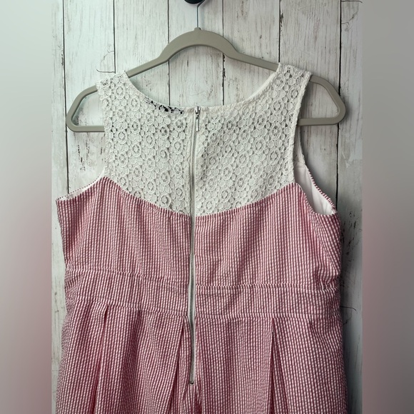 Nina Leonard Pink and White Sleeveless Sundress size 12 - Picture 4 of 12